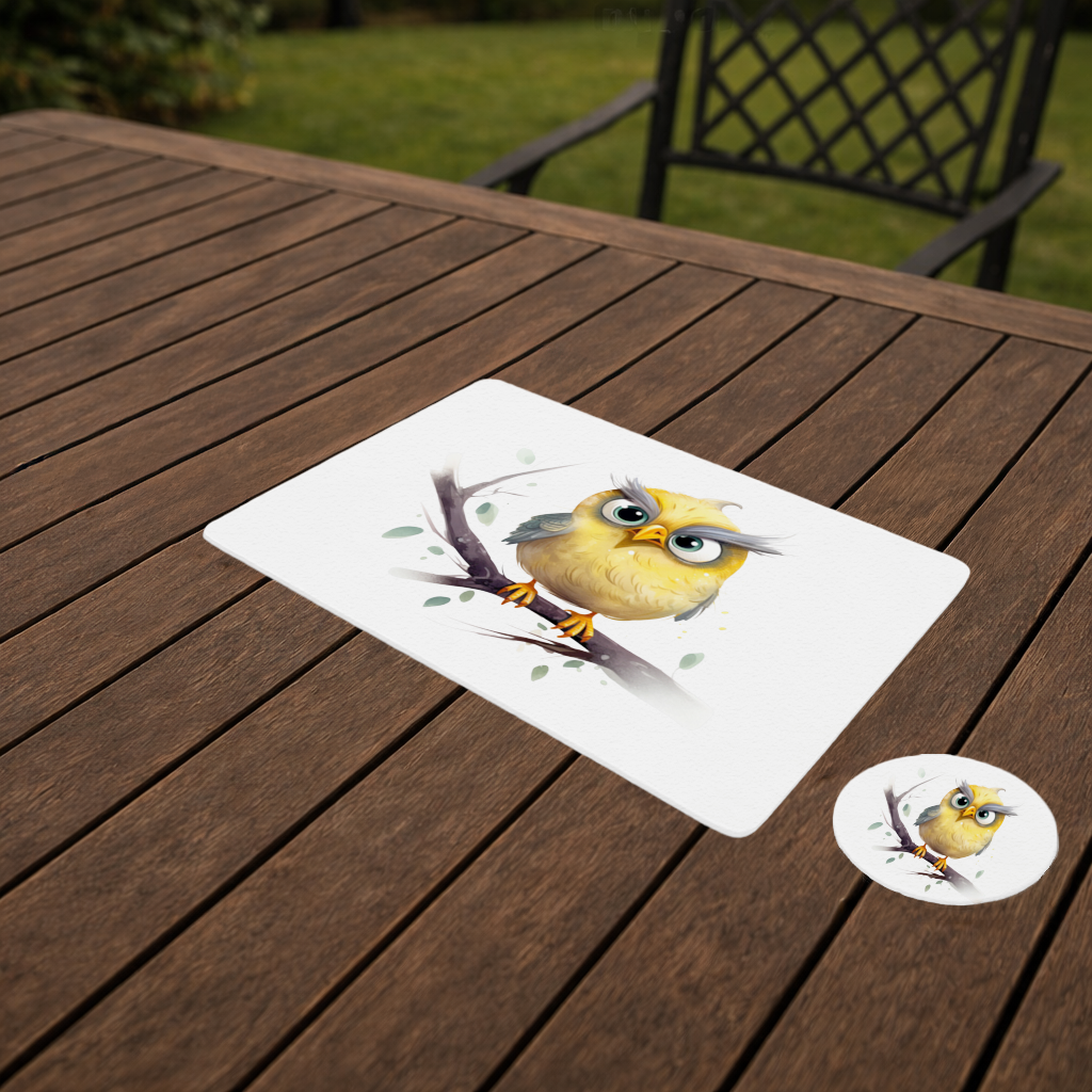 Grumpy Yellow Owl Charger Plate Set 12 Pieces