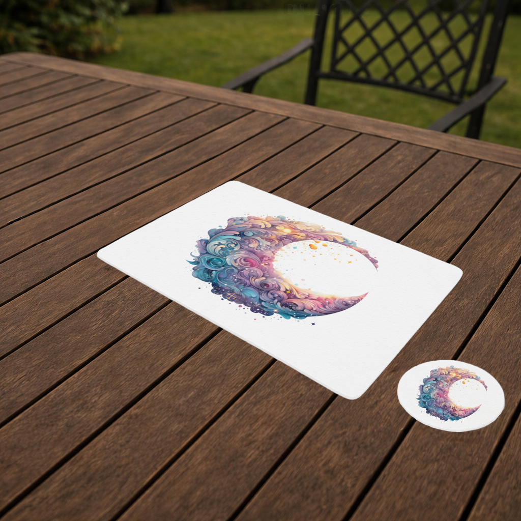 Colorful Swirled Celestial Moon Charger Plate Set 12 Pieces