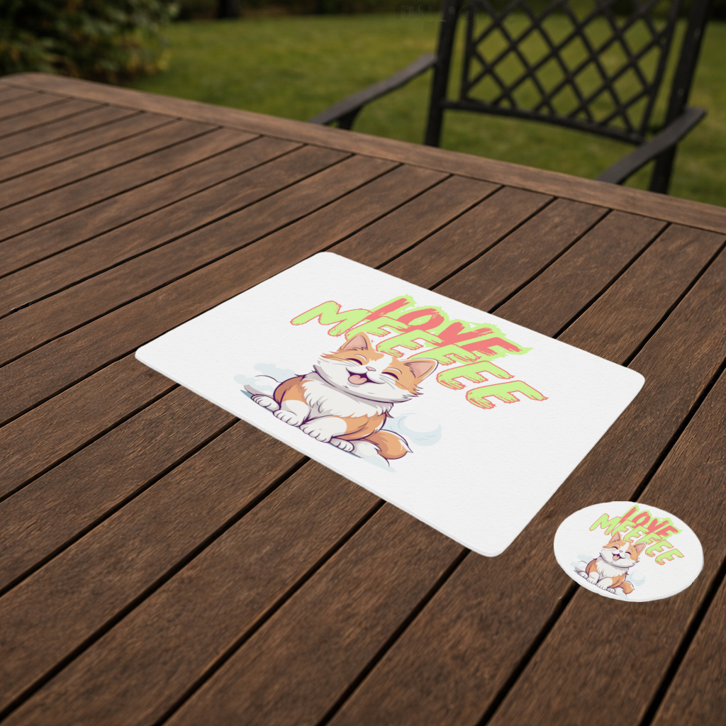 Cute Orange Cat Love Me Charger Plate Set 12 Pieces