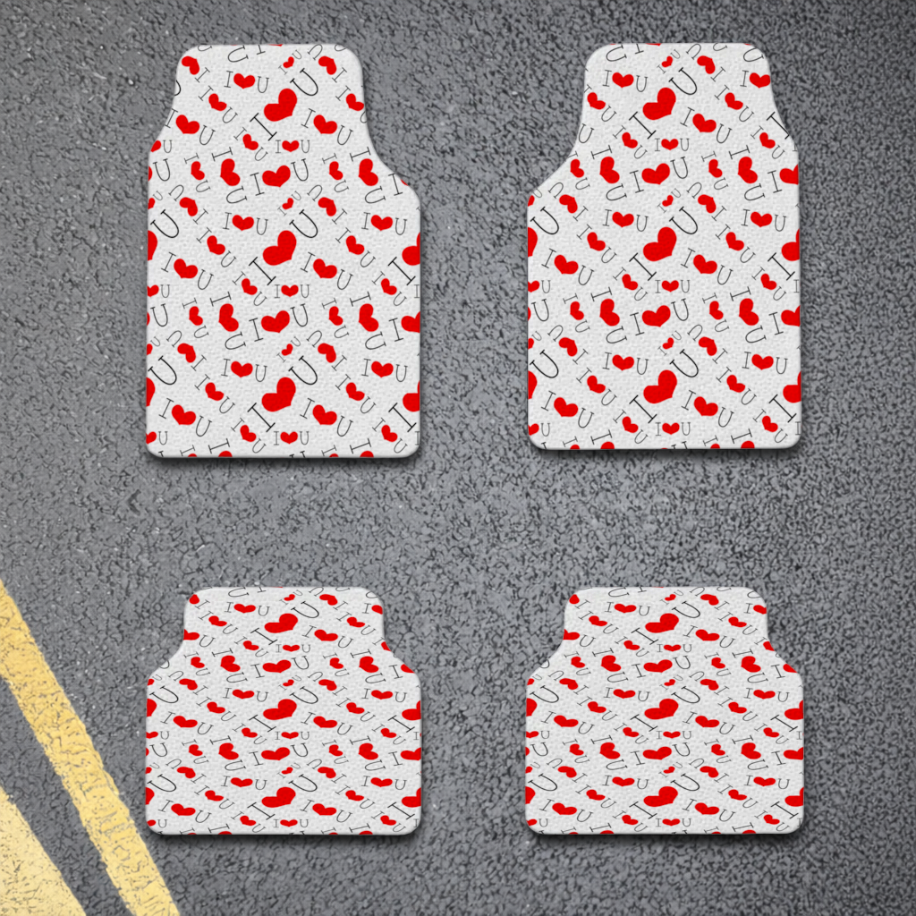 Valentines Day I Love You Heart Pattern Romantic Design Car Floor Mats