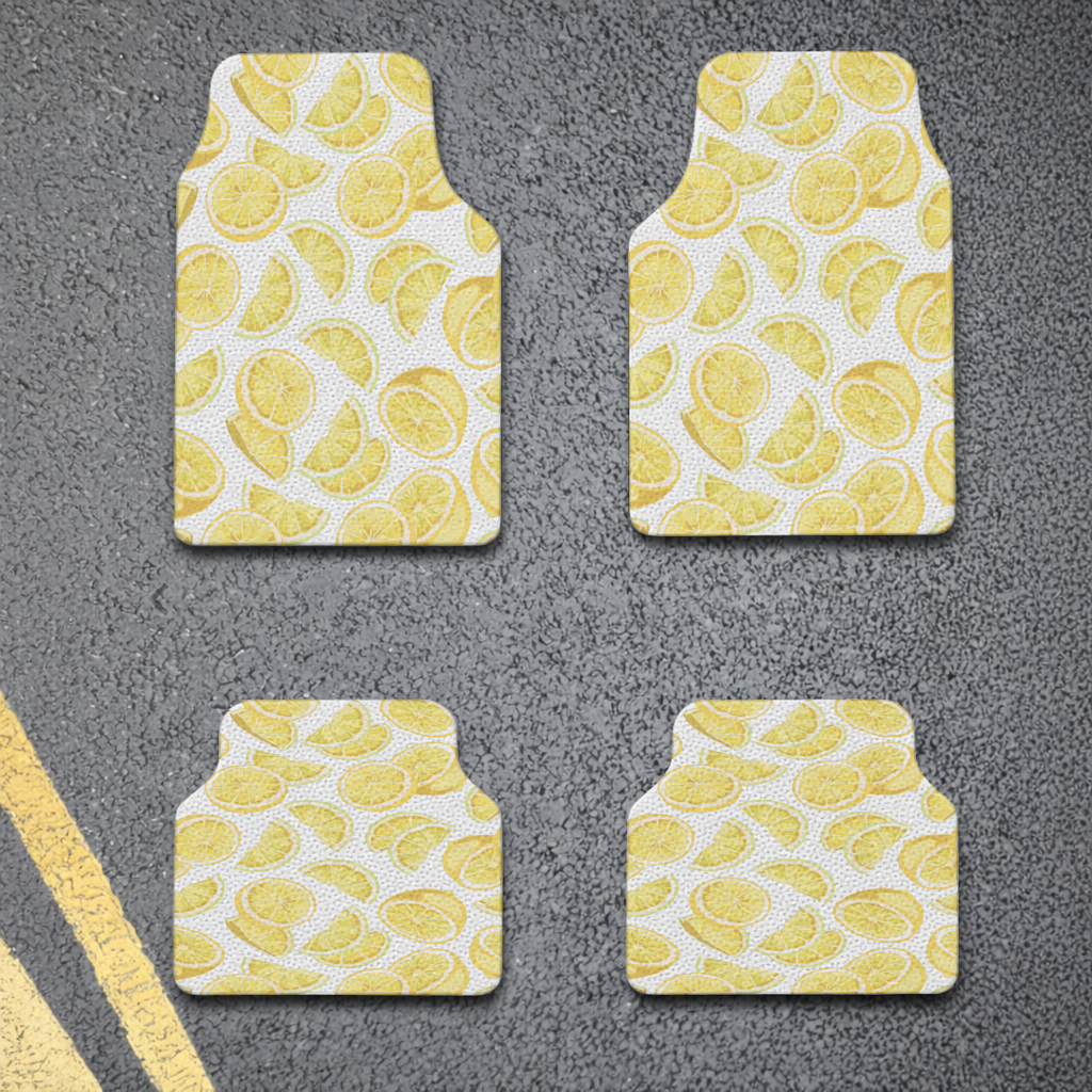 Fresh Lemon Slices Vibrant Summer Pattern Car Floor Mats