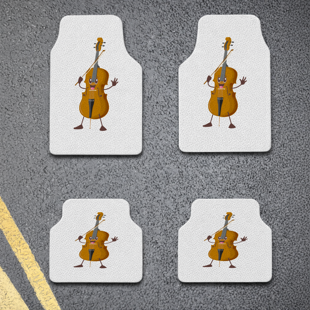 Happy Cello Character Art Design Car Floor Mats