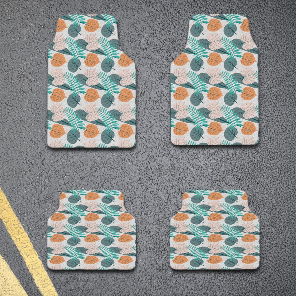 Modern Tropical Leaves Car Floor Mats