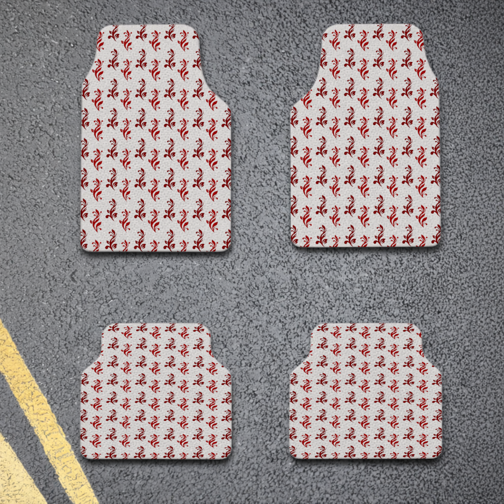 Burgundy Baroque Swirls Car Floor Mats