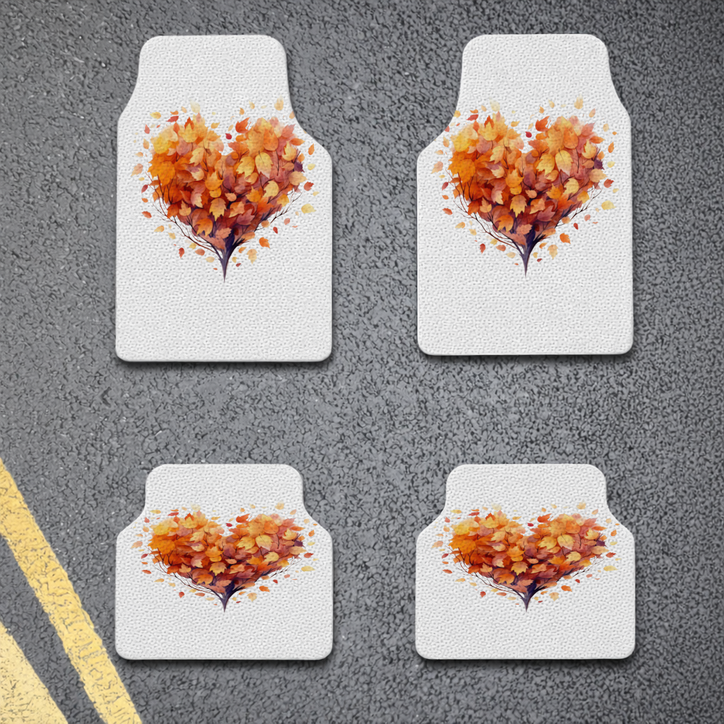 Autumn Leaf Heart Car Floor Mats
