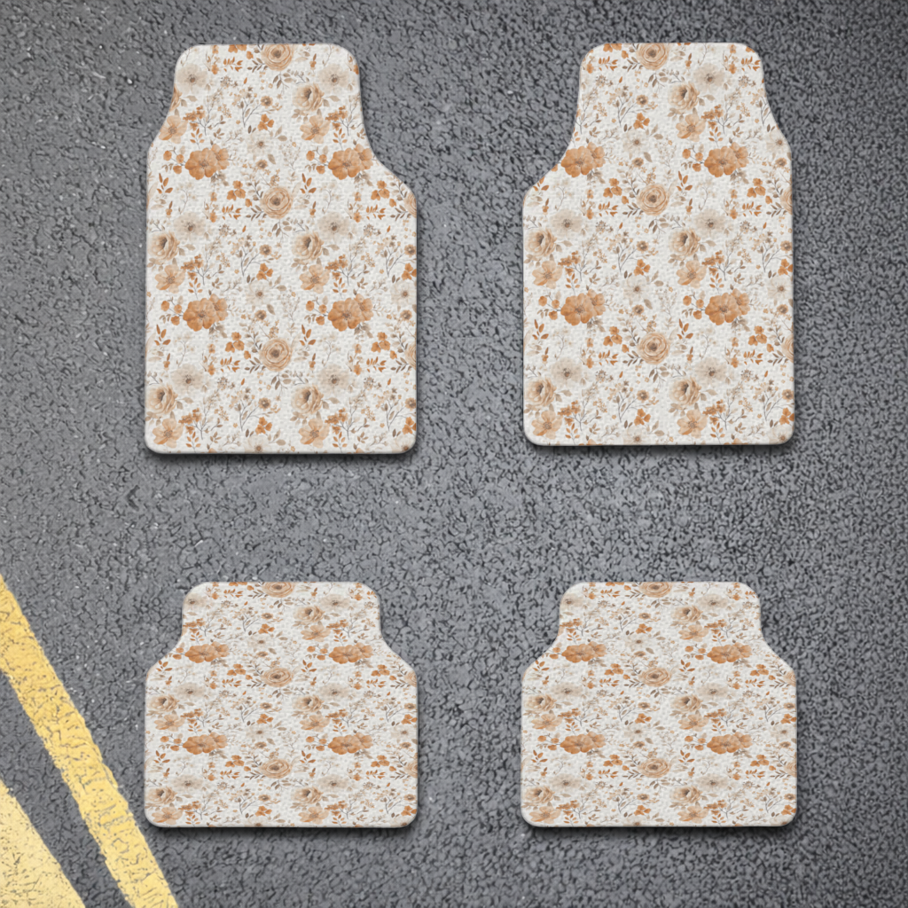 Terracotta Vintage Rose Car Floor Mats