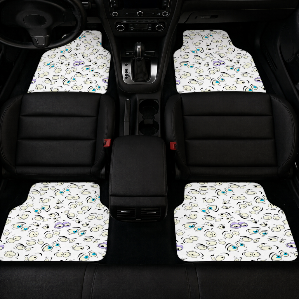 Funny Cartoon Eyes Pattern Car Floor Mats