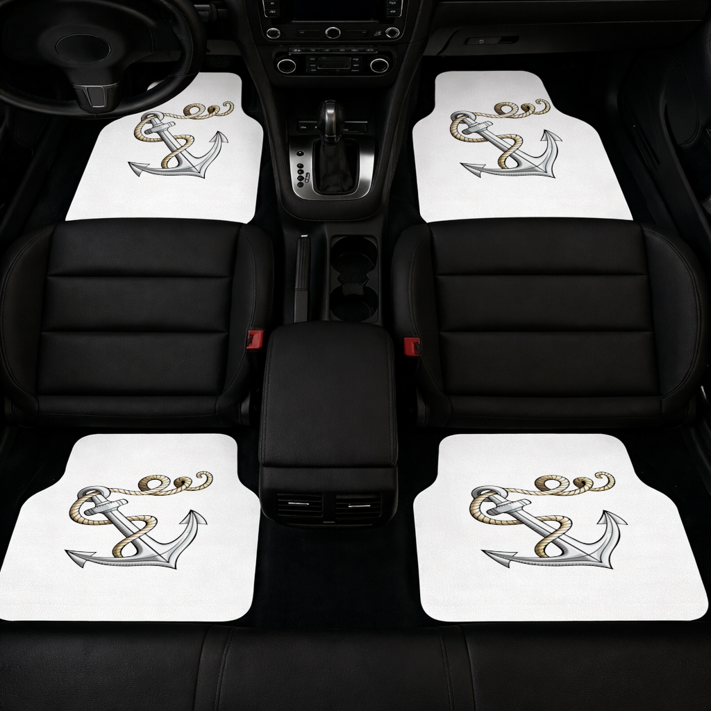 Sailor Anchor with Rope Tattoo Art Car Floor Mats