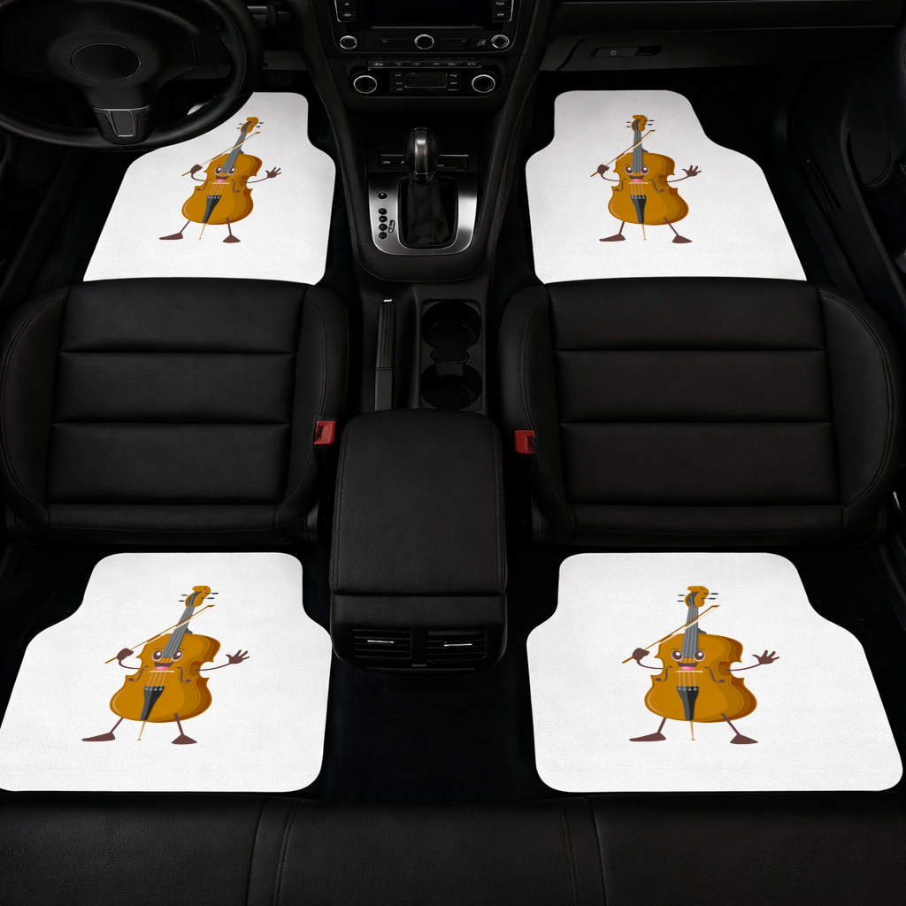Happy Cello Character Art Design Car Floor Mats