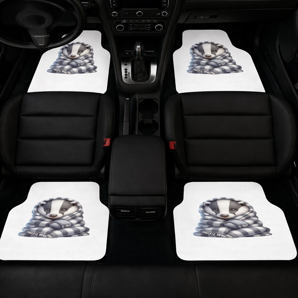 Cozy Baby Badger Wrapped in Blanket Car Floor Mats