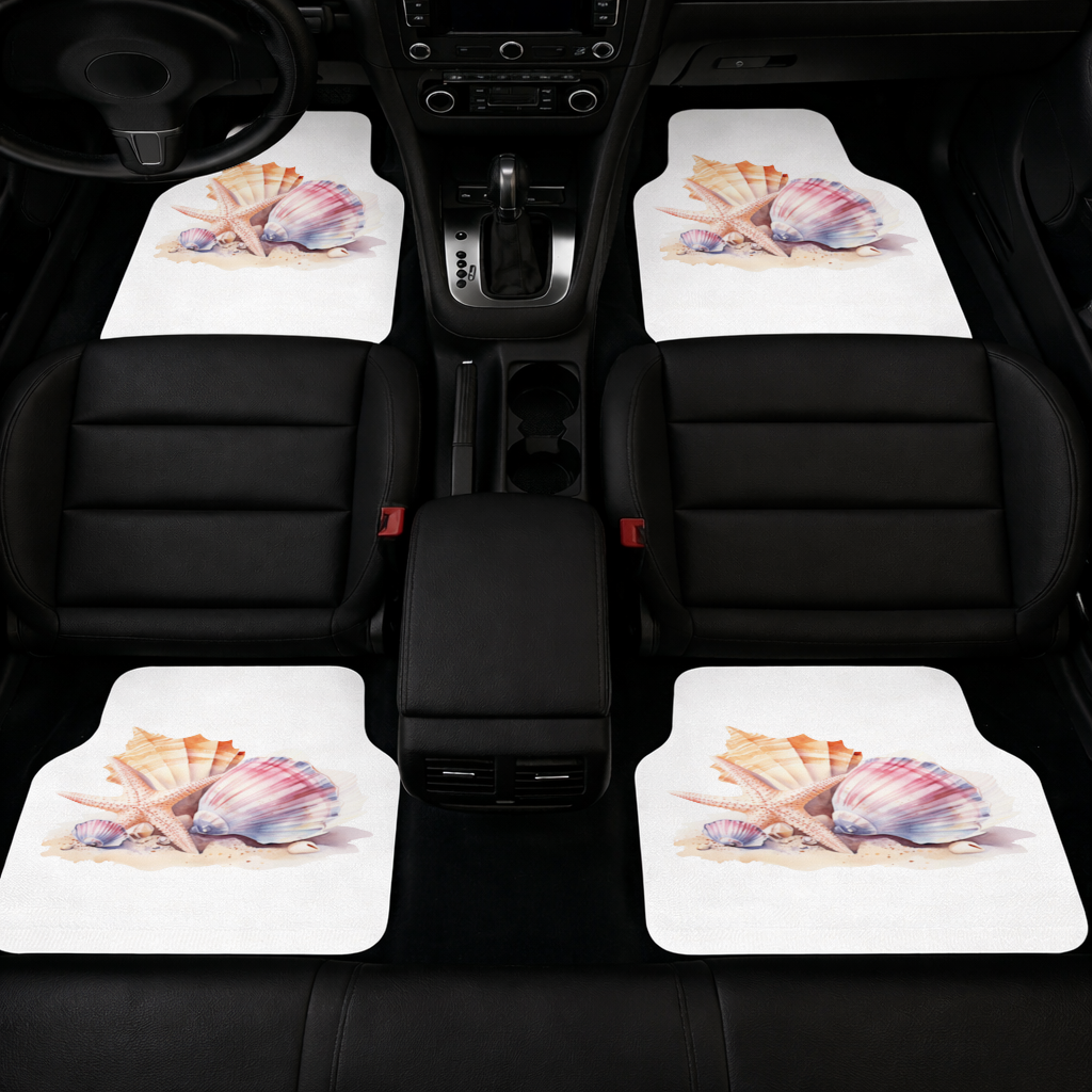 Watercolor Coastal Seashells Car Floor Mats