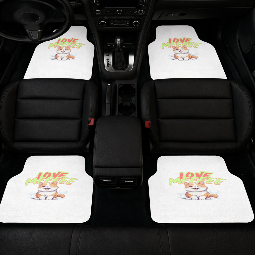 Cute Orange Cat Love Me Car Floor Mats