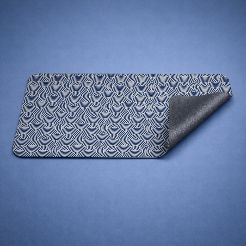 Lacivert Beyaz Yarım Daire Geometrik Desen Mouse Pad