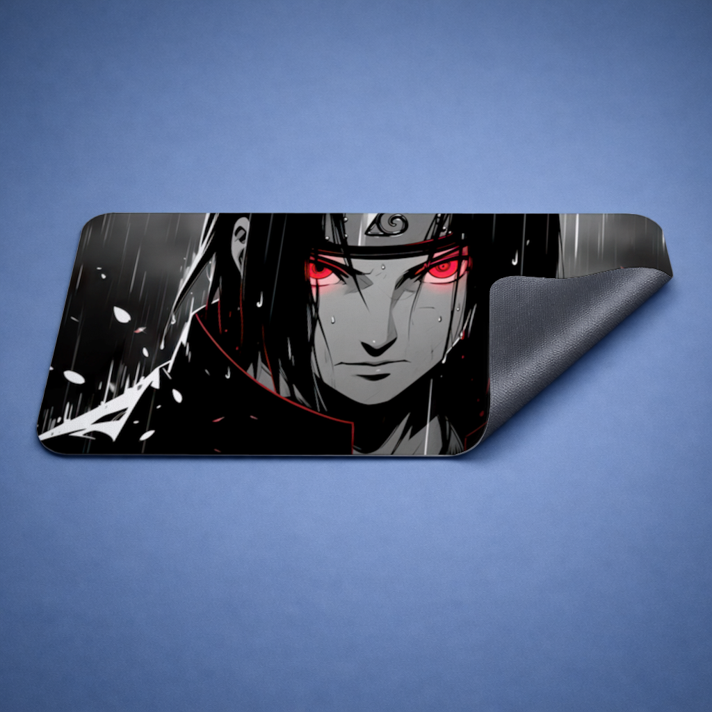 Itachi Uchiha Sharingan Awakening in the Rain Mouse Pad