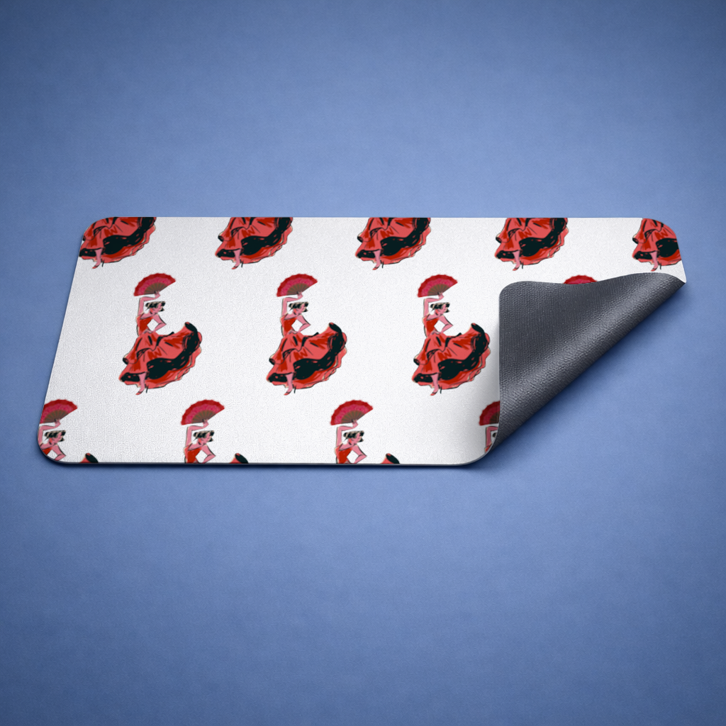 Yelpazeli Flamenko Dansçısı İllüstrasyonu Mouse Pad