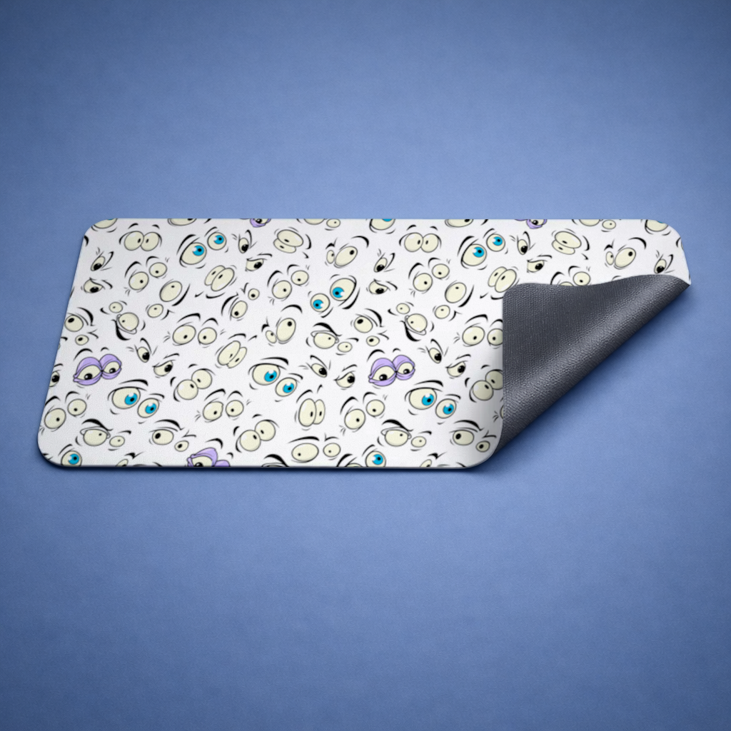 Funny Cartoon Eyes Pattern Mouse Pad