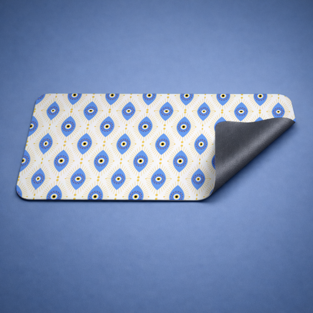Modern Evil Eye Pattern with Sunburst Rays Mouse Pad