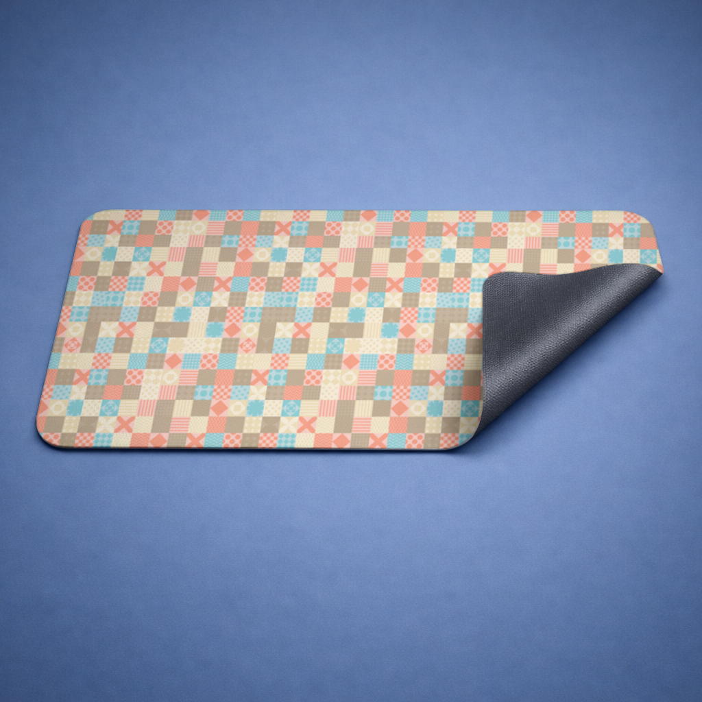 Colorful Modern Geometric Square Pattern Mouse Pad