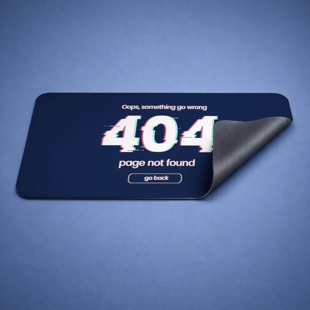 404 Error Glitch Design Mouse Pad