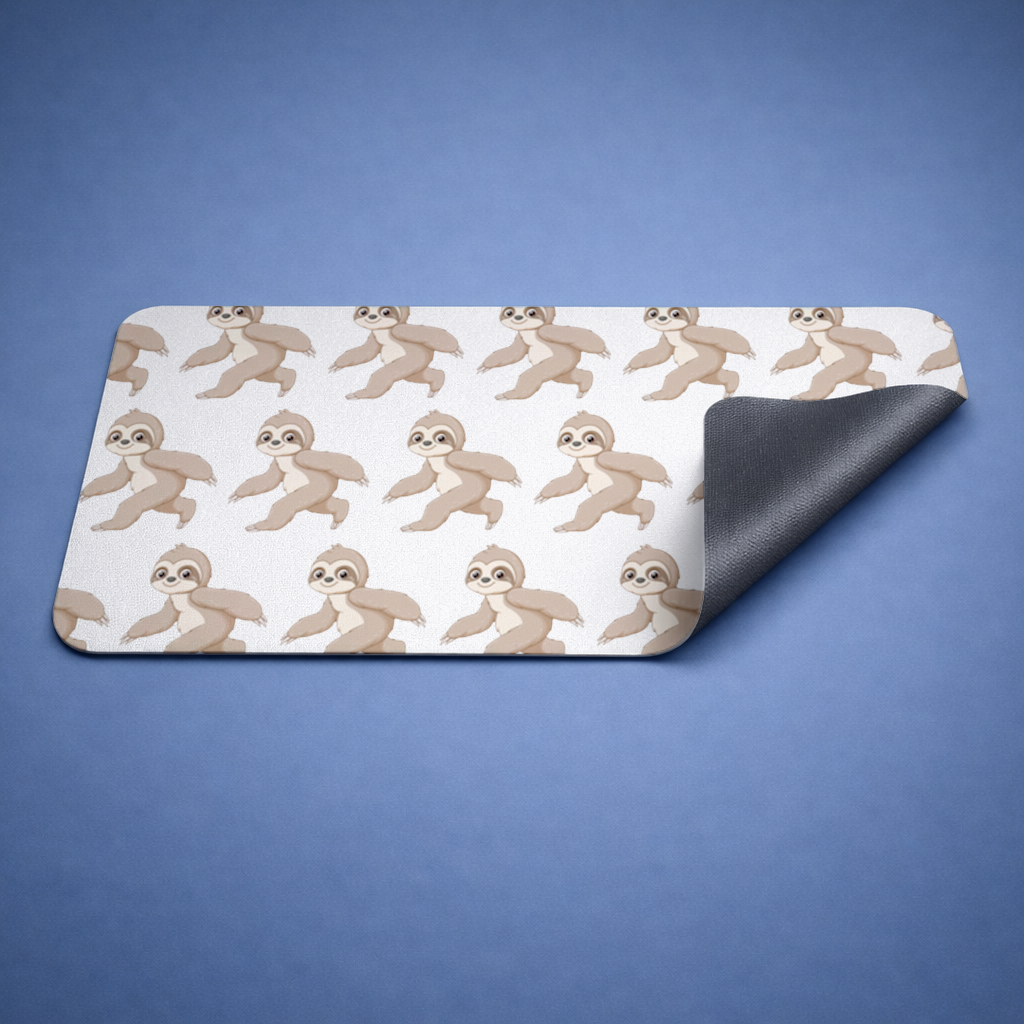 Cute Joyful Walking Sloth Mouse Pad