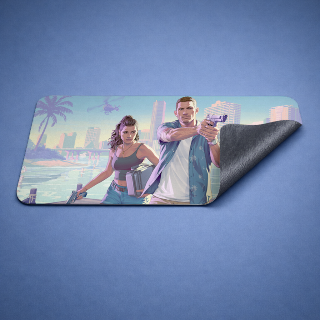 Vice City Showdown Tropical Heist Duo Mouse Pad