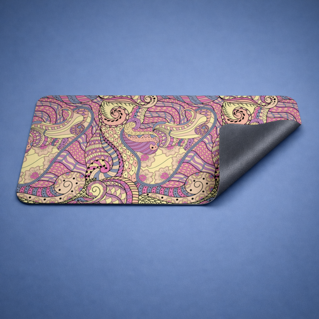 Psychedelic Zentangle Çiçek Mouse Pad