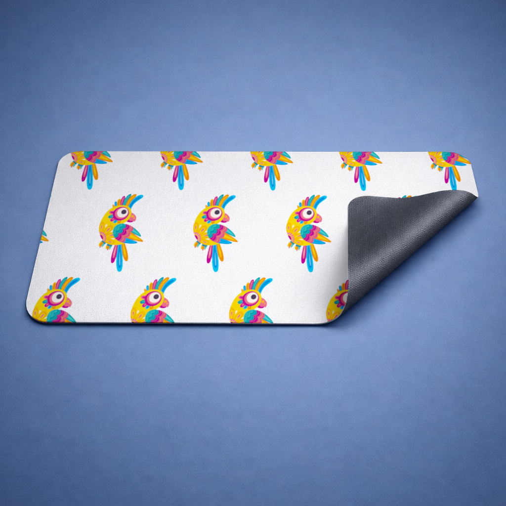 Vibrant Tropical Parrot Folk Mouse Pad