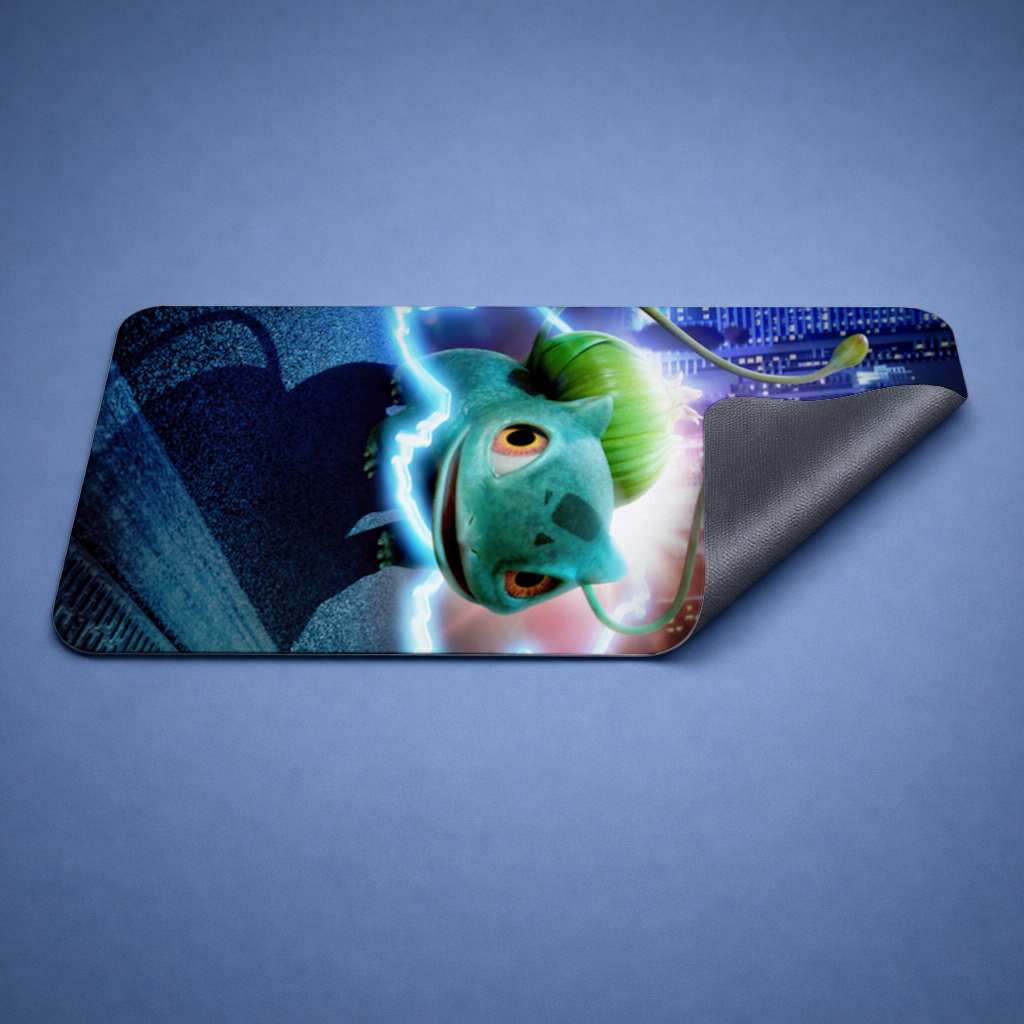 Glowing Neon Creature in Night City Mouse Pad
