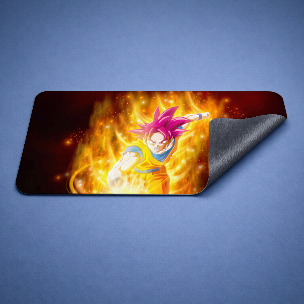 Fiery Pink Hair Warrior Mouse Pad