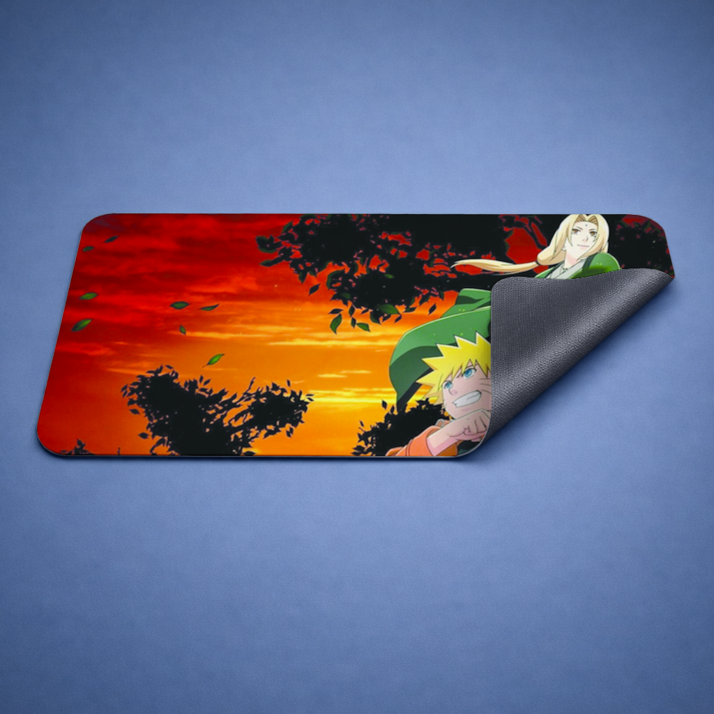 Orange Jacket Warrior Red Sunset Mouse Pad