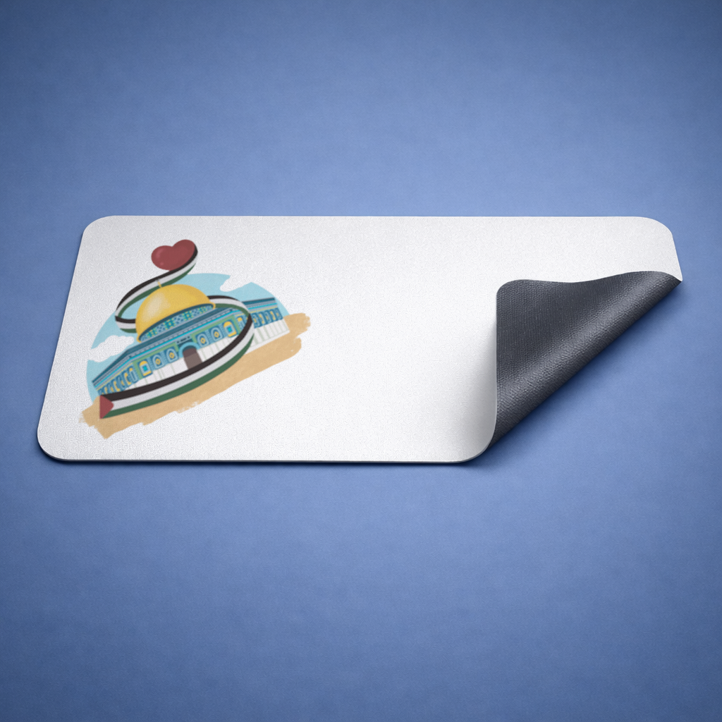 Filistin Bayraklı Kubbet-üs Sahra ve Kalp Mouse Pad