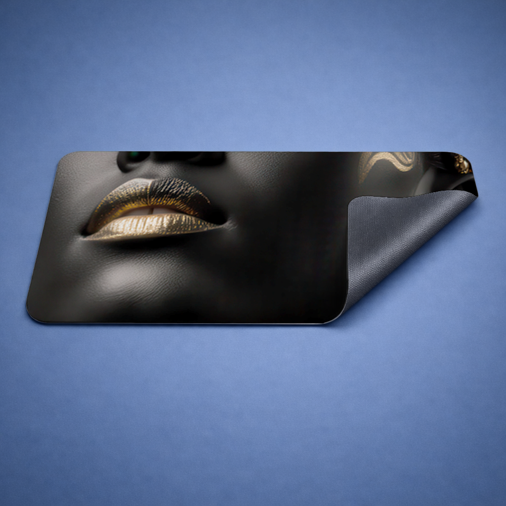 Gold Afrofuturistic Black Woman Mouse Pad
