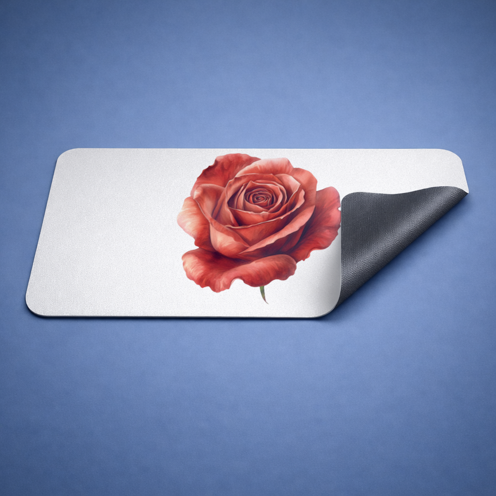 Crimson Red Rose Mouse Pad