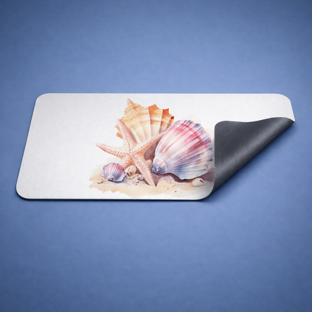 Watercolor Coastal Seashells Mouse Pad