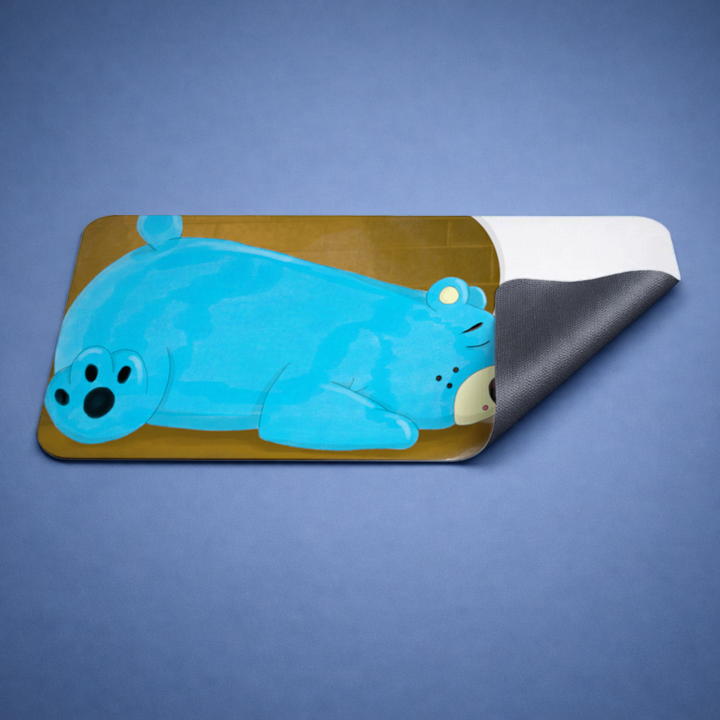 Blue teddy bear Pooli-Fairytale Character Mouse Pad