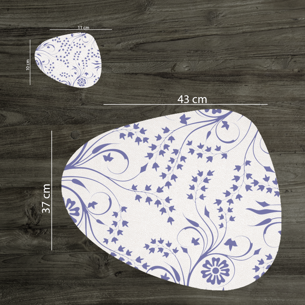 Blue White Vintage Floral Pattern Charger Plate Set 12 Pieces