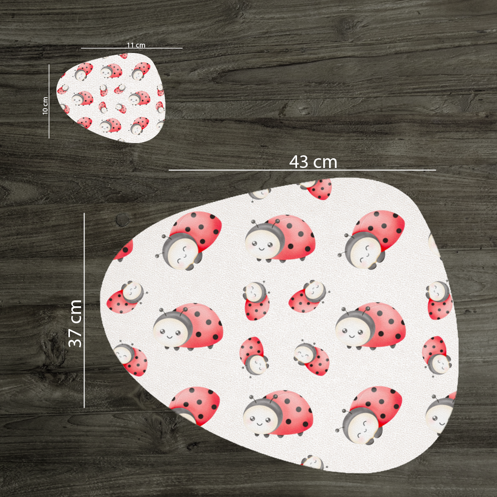 Cute Kawaii Ladybug Pattern Charger Plate Set 12 Pieces