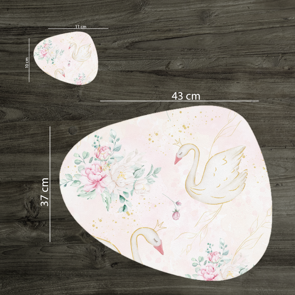 Pastel Watercolor Swan Floral Pattern Charger Plate Set 12 Pieces