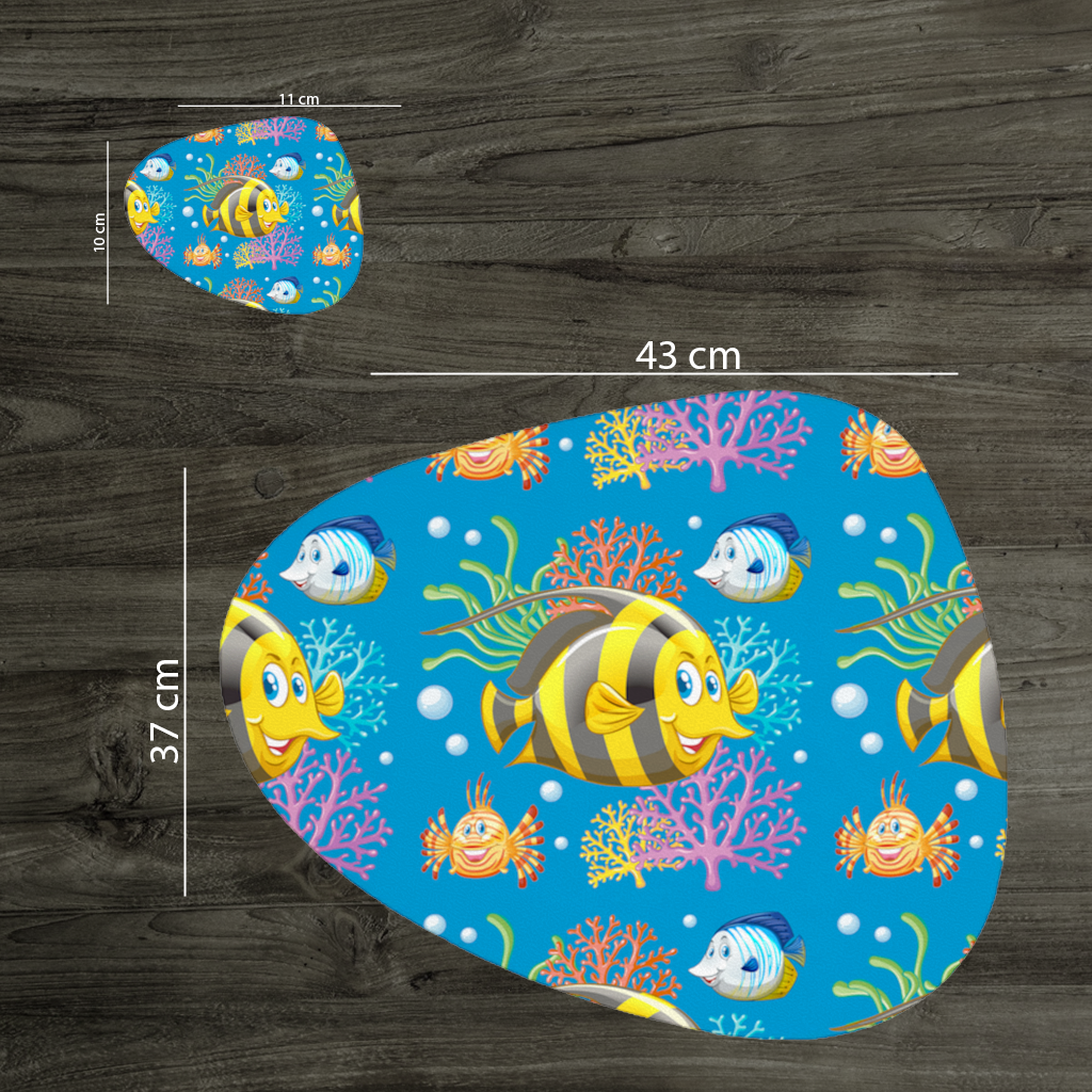 Colorful Tropical Fish and Coral Reef Pattern Charger Plate Set 12 Pieces