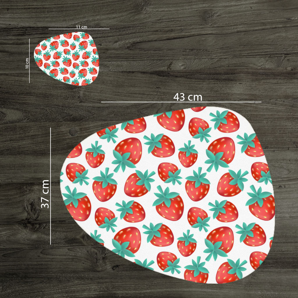 Vibrant Red Strawberry Summer Pattern Charger Plate Set 12 Pieces
