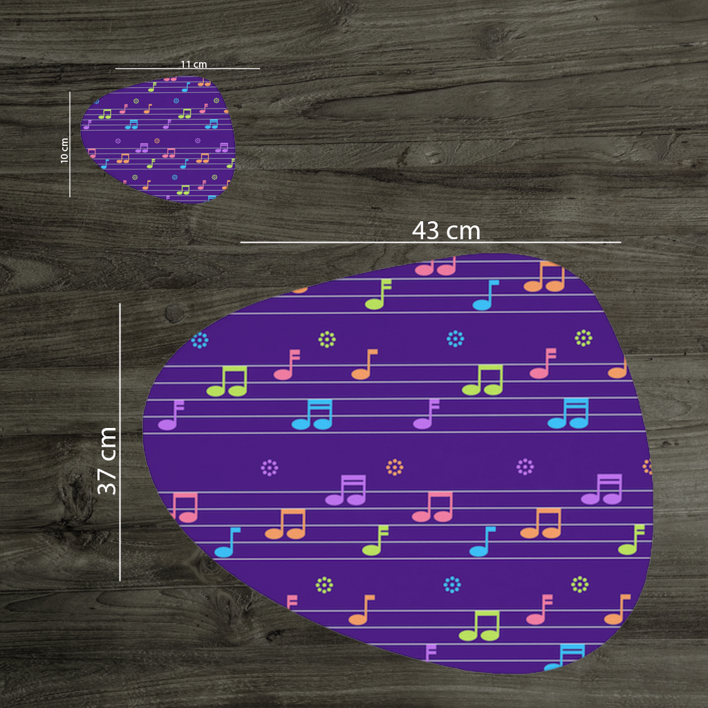 Colorful Music Notes and Modern Rhythm Seamless Pattern Charger Plate Set  12 Pieces