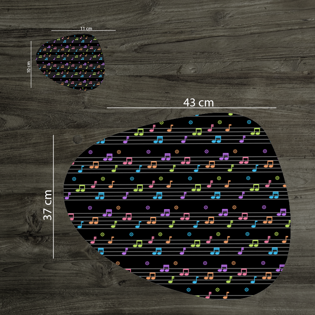 Vibrant Neon Music Notes and Rhythm Seamless Pattern Charger Plate Set 12 Pieces