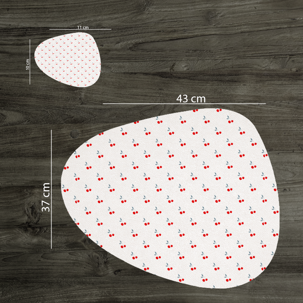 Minimal Cherry Repeat Pattern Background Charger Plate Set 12 Pieces