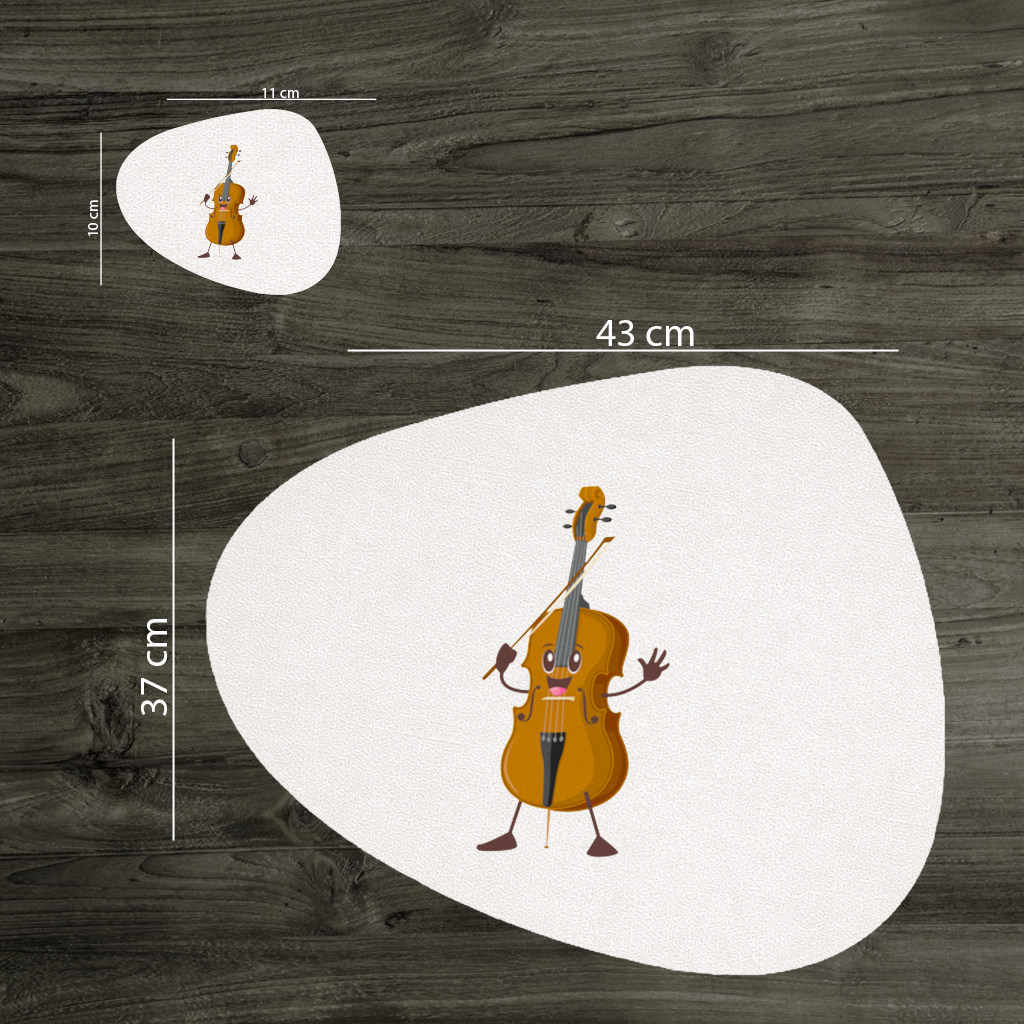 Happy Cello Character Art Design Charger Plate Set 12 Pieces