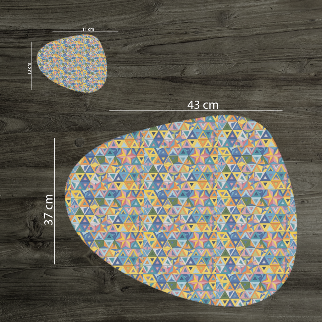 Rainbow triangle pattern Charger Plate Set 12 Pieces