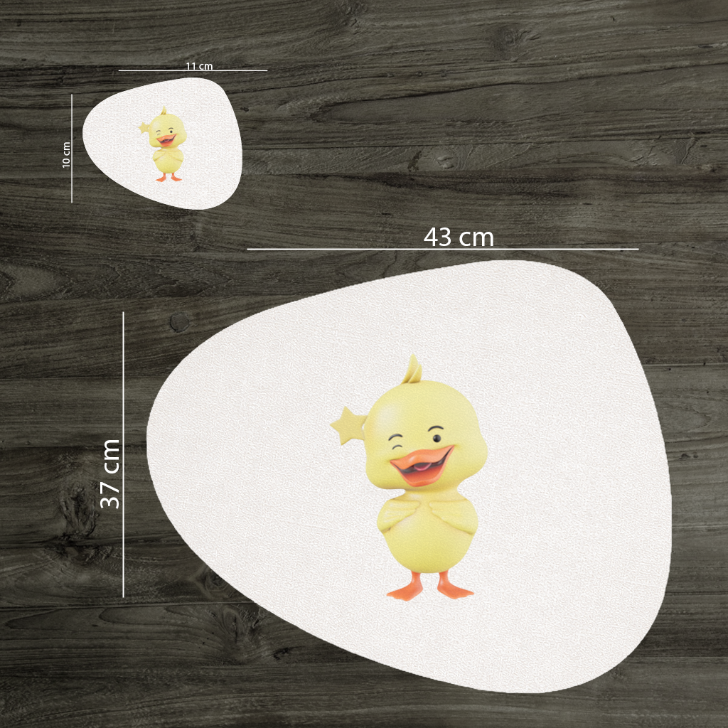 Cheerful Winking Yellow Duck with Star Charger Plate Set 12 Pieces