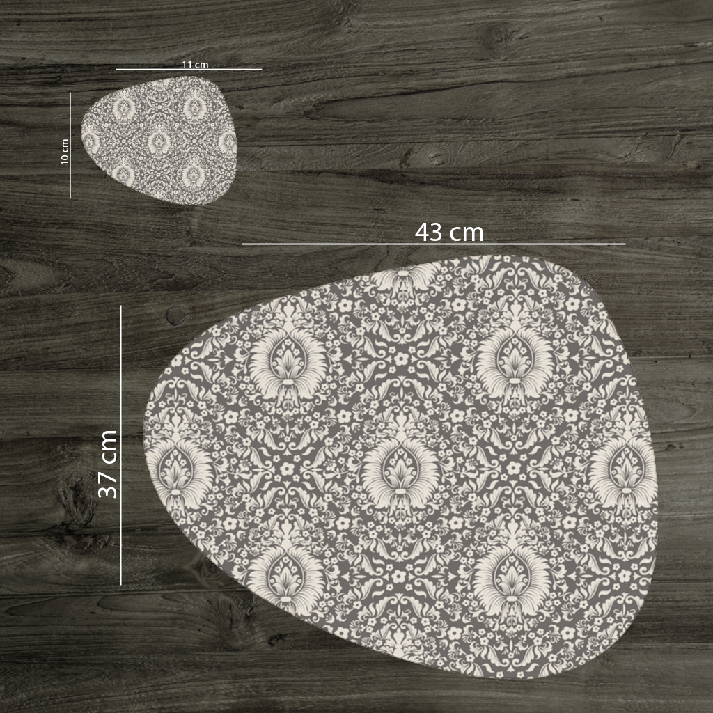 Classic Vintage Damask Floral Pattern Charger Plate Set 12 Pieces