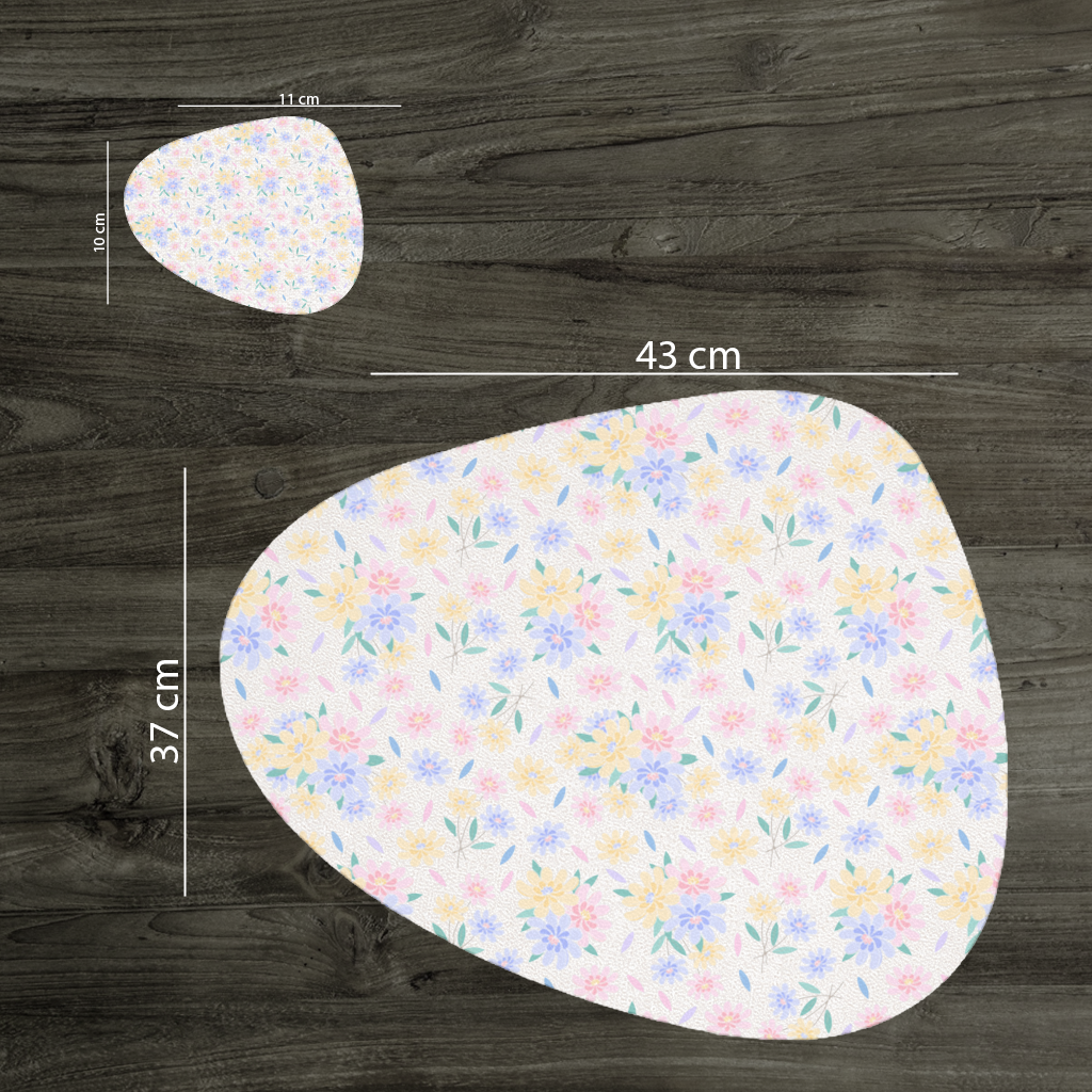 Colorful Pastel Spring Floral Pattern Charger Plate Set 12 Pieces