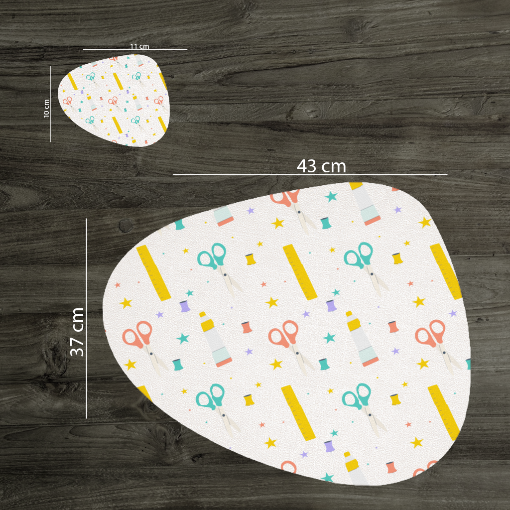 Colorful School and Stationery Supplies Pattern Charger Plate Set  12 Pieces