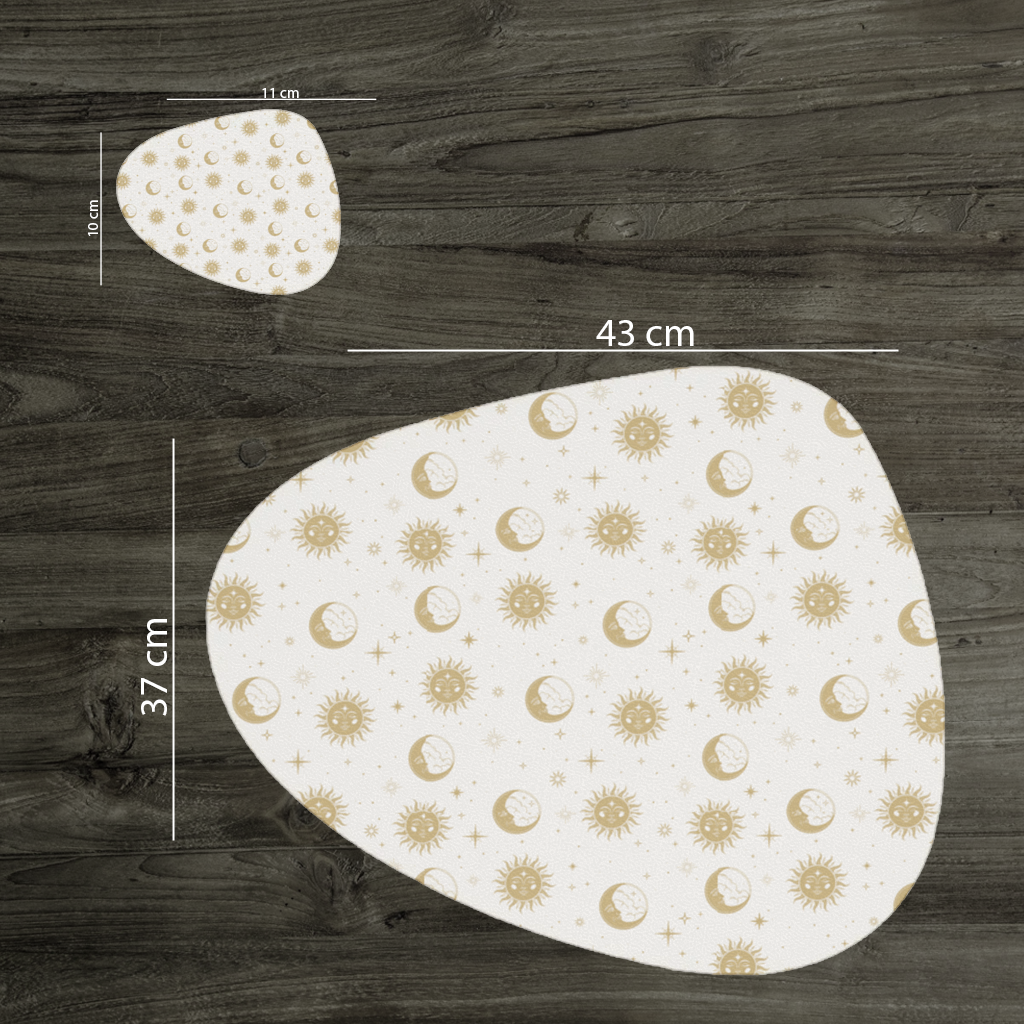 Golden Sun and Moon Mystical Pattern Charger Plate Set 12 Pieces